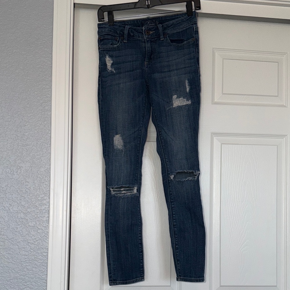 Lucky Brand Dark Blue Distressed Skinny Jeans